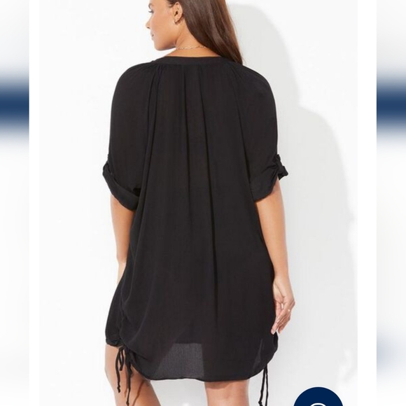 ❤️SALE! NWOT SWIMSUITS FOR ALL Abigail Cover Up Black Tunic 14/16 - Picture 3 of 12